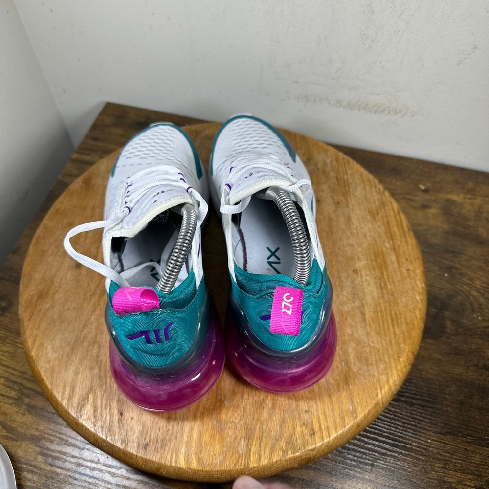 Nike Air Max 270 Womens White Teal Purple Pink Running Shoes CW7061-100 Size 8 - Picture 8 of 8